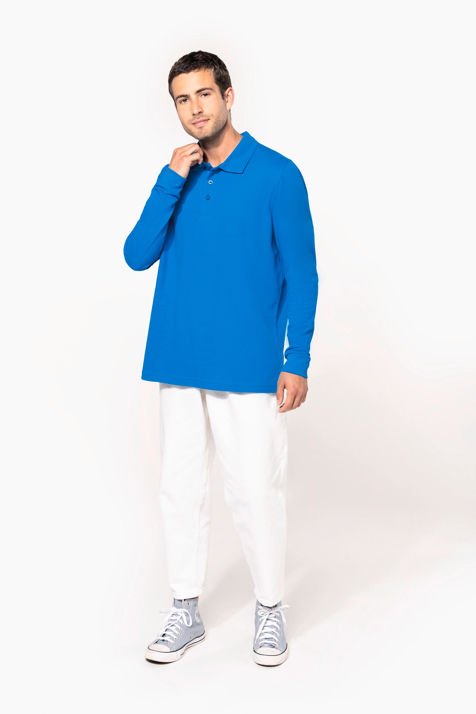 Basic polo heren lange mouwen