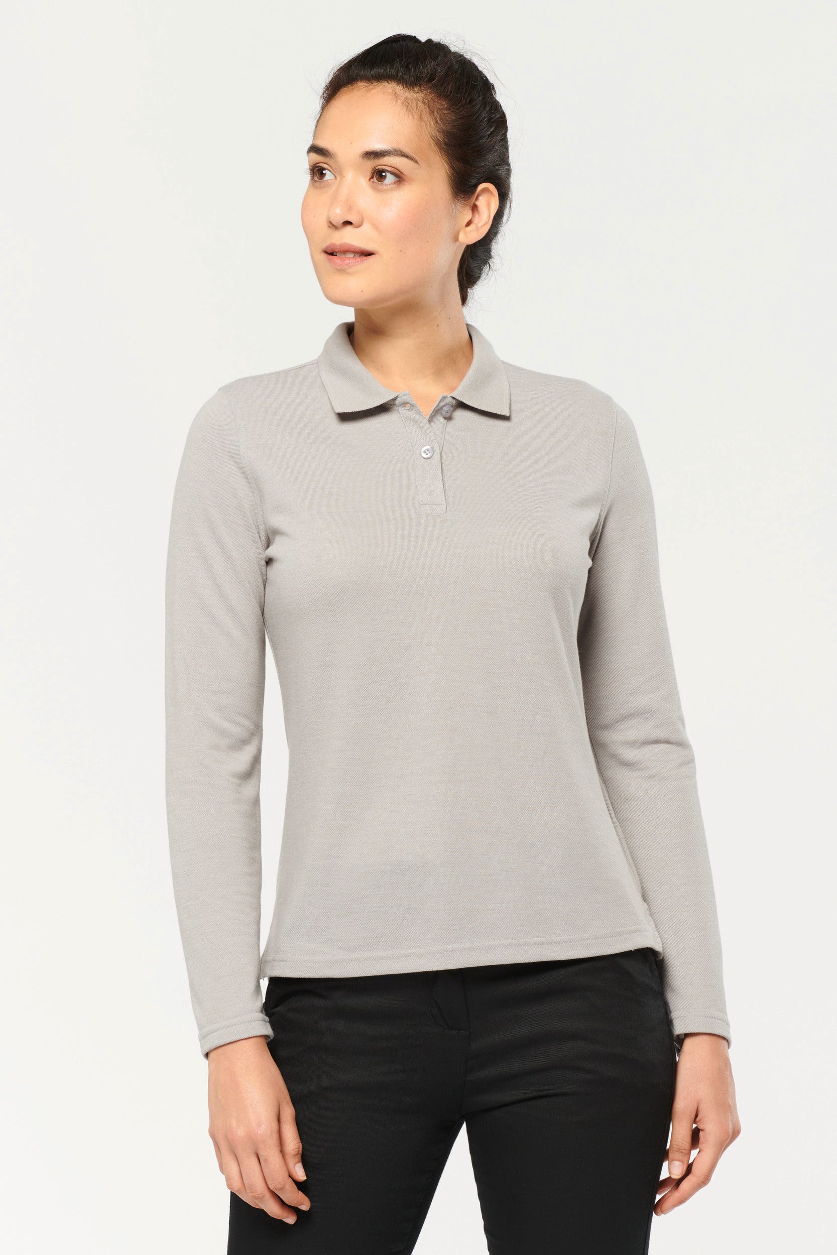 Comfort dames polo met lange mouwen.