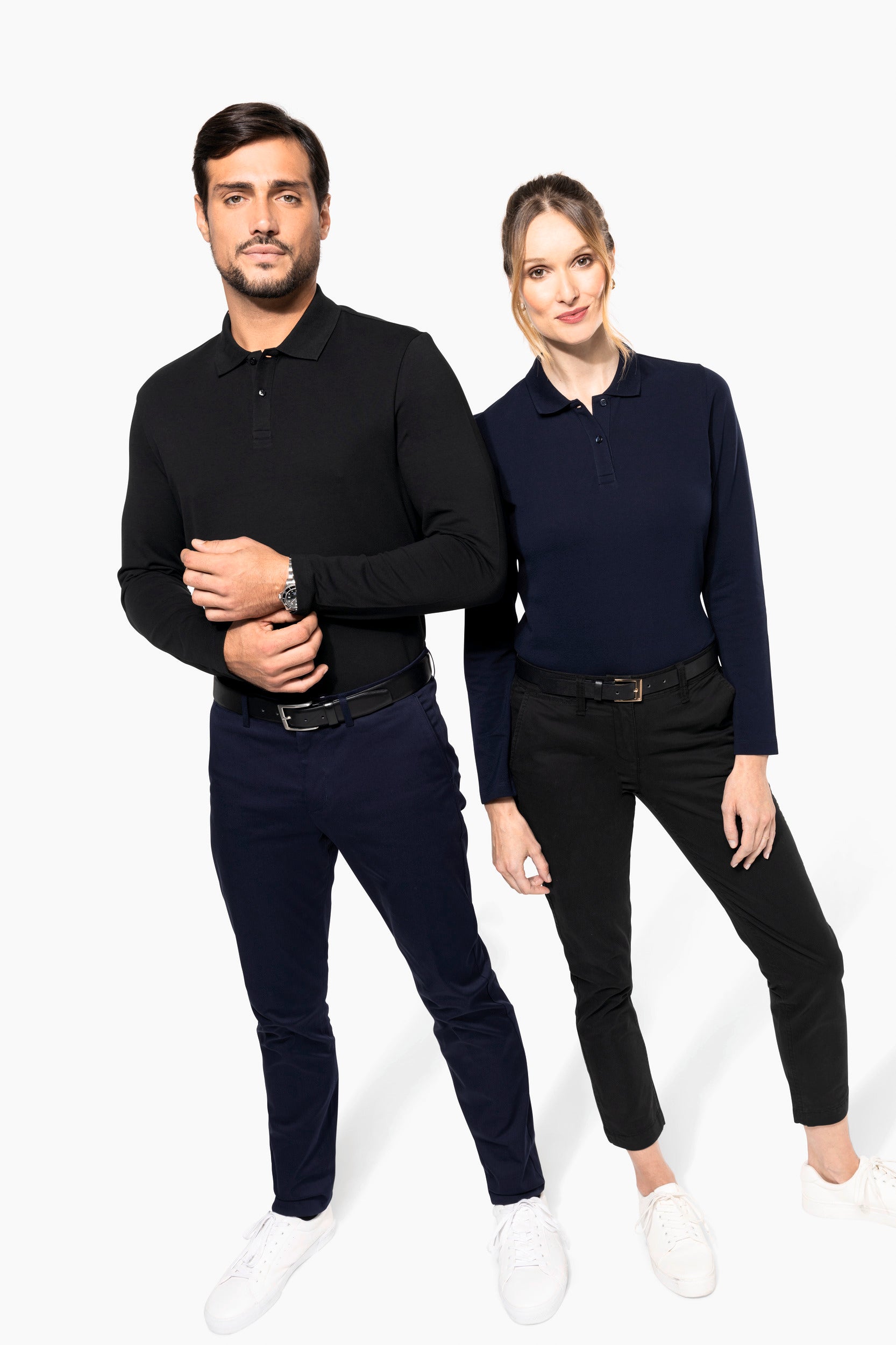 Heren premium polo met lange mouwen van hoge kwaliteit, ideaal voor een stijlvolle en comfortabele uitstraling.